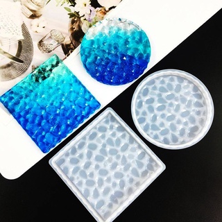 圓形正方鑽石紋擺臺矽膠模具 石膏模具 滴膠模具 ab膠模具 uv膠模具 環氧樹脂模具 🚀臺灣出貨【小陶器手作素材】