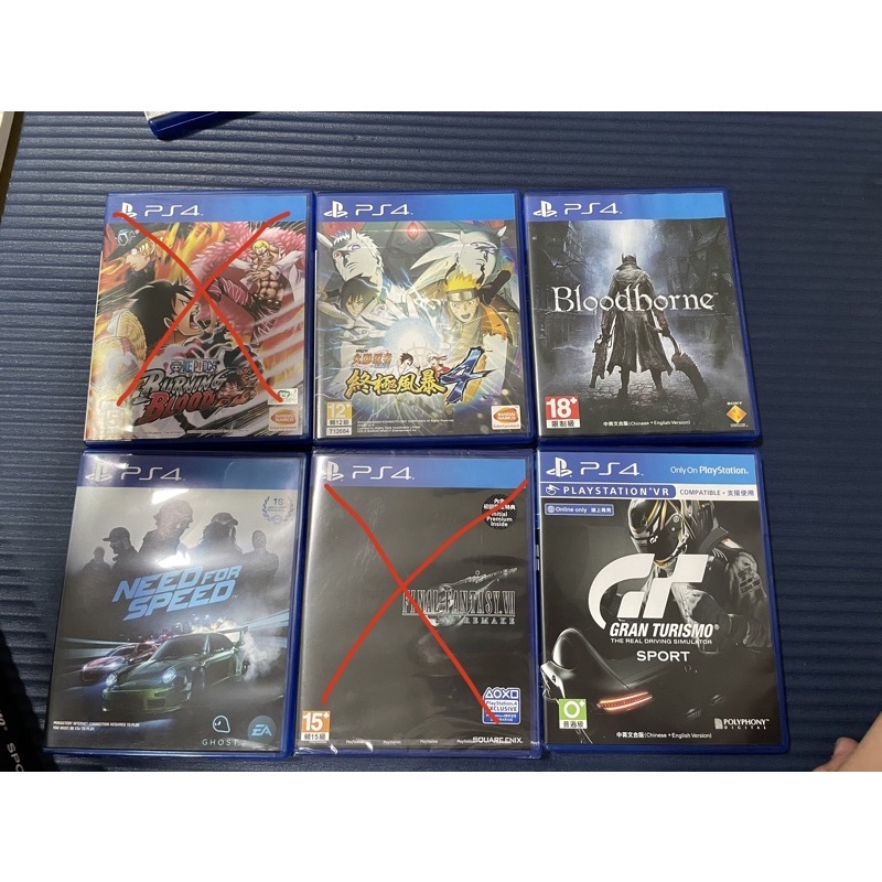 PS4 二手遊戲片- 火影忍者終極風暴4、血緣詛咒、極速快感、GTS珍藏版(限定版)