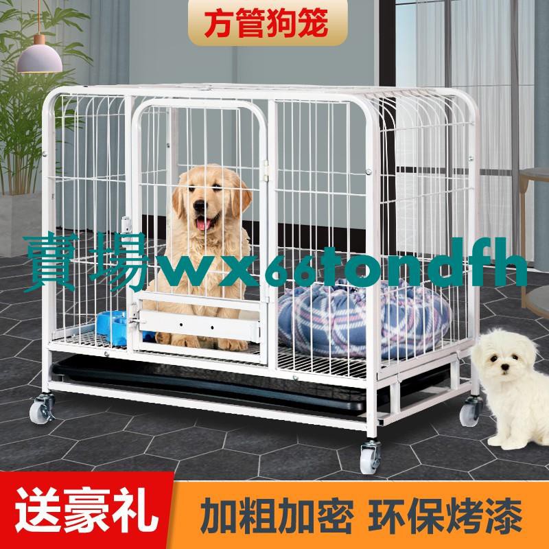 下殺價狗籠子家用室內中型犬大型犬金毛帶廁所小型犬泰迪寵物籠子狗籠 蝦皮購物
