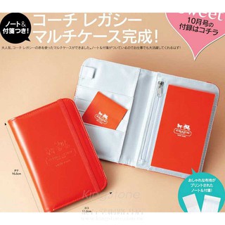 兔日殿~日本sweet雜誌附錄 COACH LEGACY 紅色漆皮質感多功能收納夾 護照夾 60224 旅行檔案夾