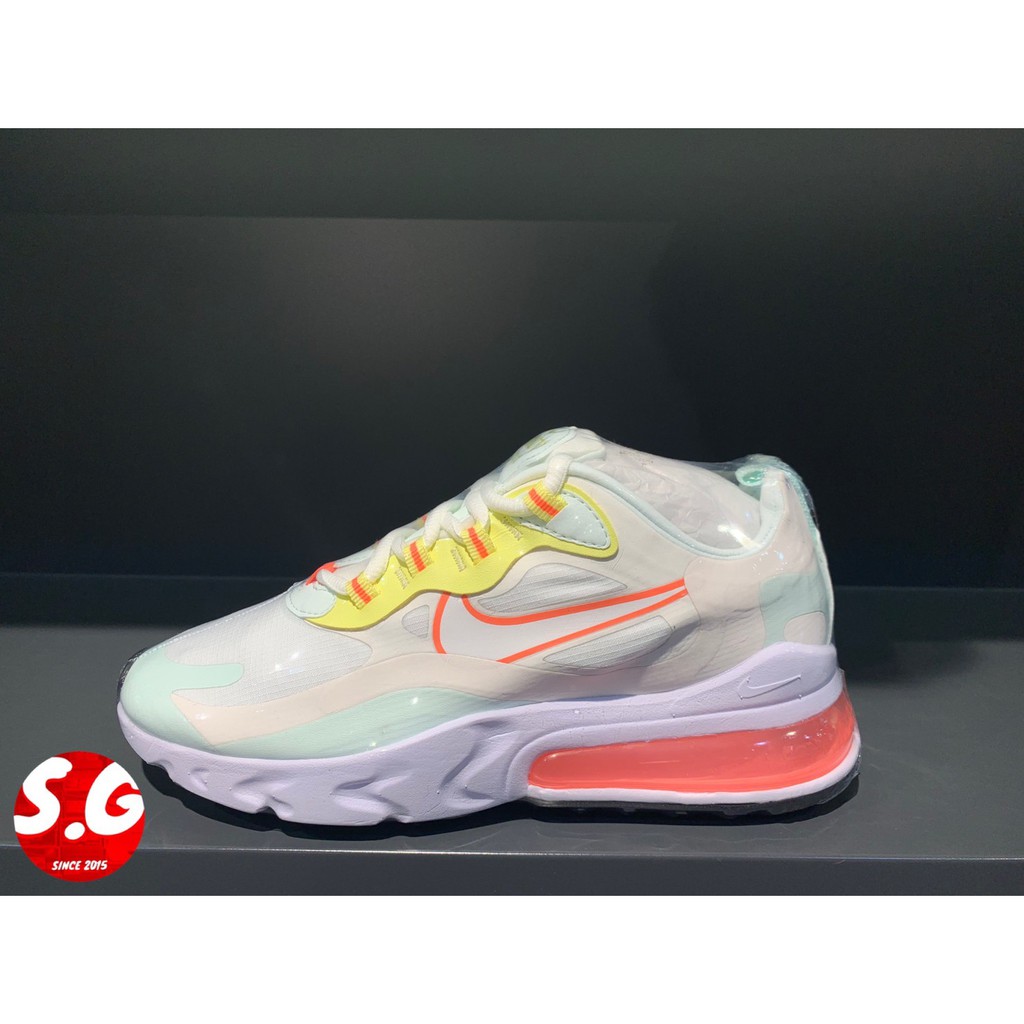 S.G NIKE W AIR MAX 270 REACT 氣墊 運動鞋 休閒鞋 女鞋 米白 綠黃 CV8818-102