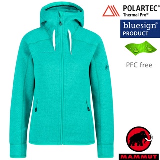 【MAMMUT 長毛象】女 款透氣快乾保暖連帽夾克外套 Arctic ML Hooded 綠瓷 15703