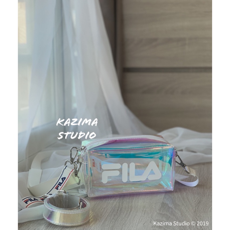 Kazima｜Fila Logo 小物包 小包 化妝包 包 側背包 小側背包 小側背 小側包 腰包 透明包 透明 雷射