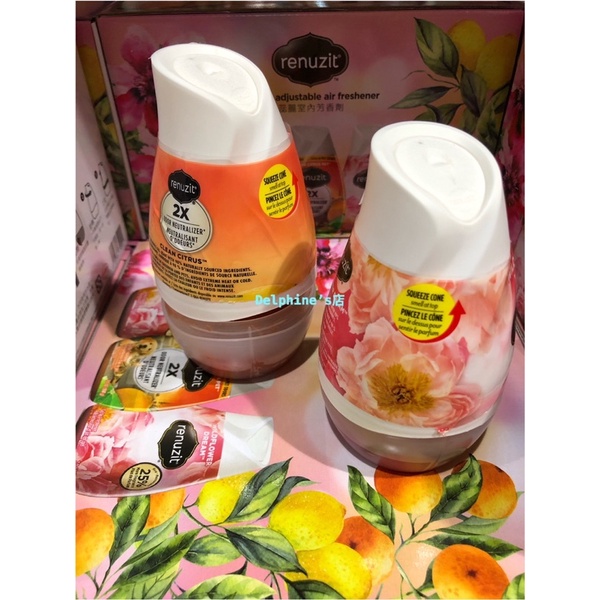 Delphine S店 Renuzit 蕊麗果凍狀室內芳香劑198公克x 9入 柑橘 花香 好市多代購 蝦皮購物