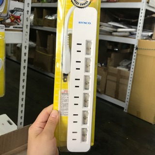 新格牌 6開2孔6座6尺延長用電源線組