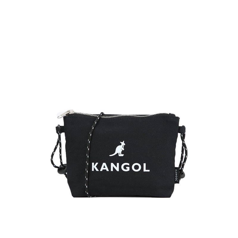 轉賣KANGOL 袋鼠 滾繩側背包 黑色 帆布包 斜背包 後背包 肩背包 兩用包 小包 隨身包 現貨 正品
