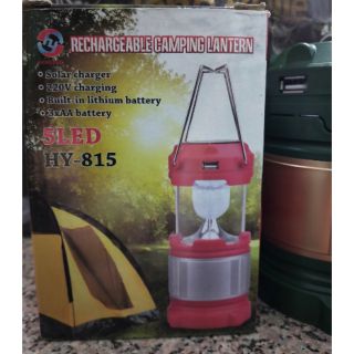 【搬家出清】全新 5LED 伸縮露營燈3管 太陽能充電 (HY-815) 綠色 登山露營必備 方便攜帶