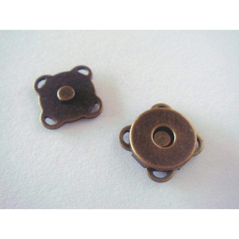 【非織不可】磁釦10mm、14mm、18mm (強力) 手縫磁釦 梅花磁扣 古銅色 拼布材料 五金配件