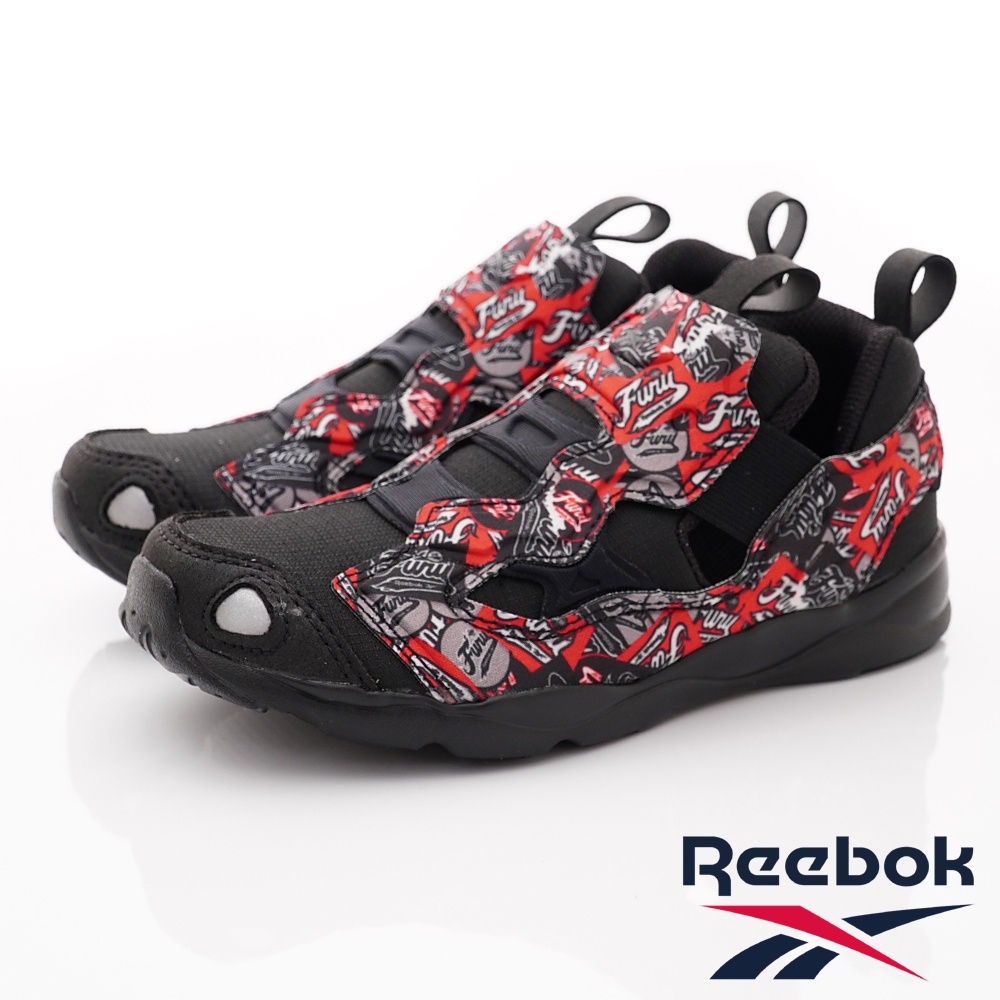 REEBOK銳跑FURYLITE 3.0系列運動鞋9301/黑紅(中小童段)16.5cm(零碼)