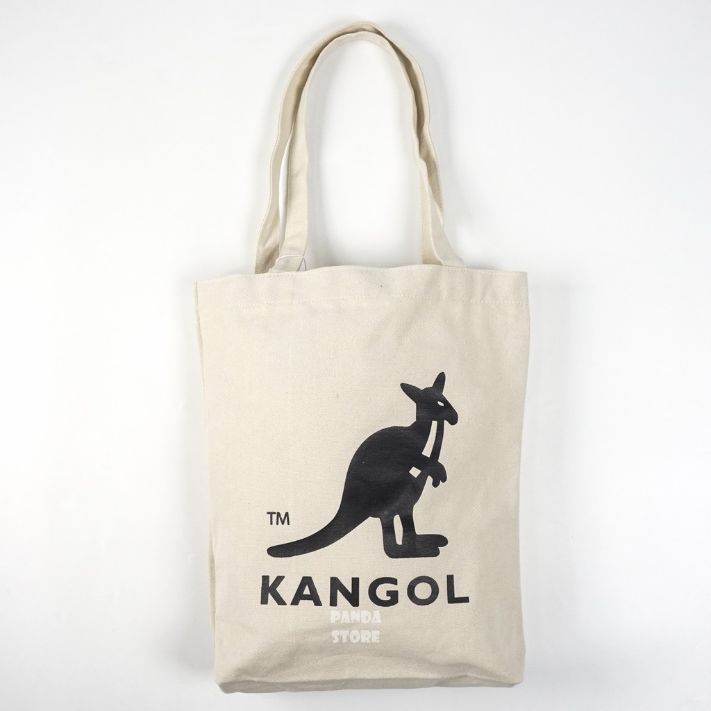 胖達）KANGOL 袋鼠 帆布袋 手提袋 包包 萬用 購物袋 托特包 6025301601 米白