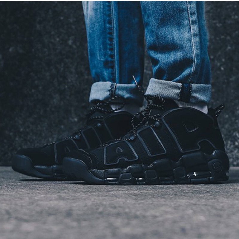 現貨 Nike Air More Uptempo Triple Black 大Air 全黑 反光 414962-004