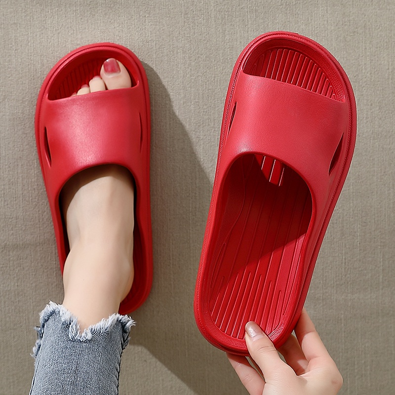 日本 MUJI Ε 本命年 大紅色 拖鞋 女 夏季 浴室 洗澡 防滑 結婚 家用 室內 賓館 MUJI 夏季拖鞋