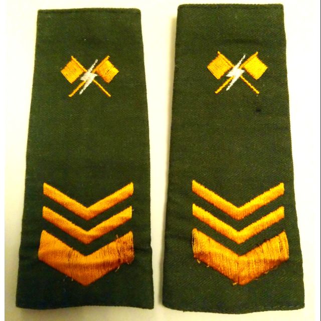 軍品武金行陸軍古董通信中士階級套式肩章| 蝦皮購物