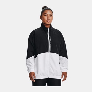 Under Armour 運動外套 Woven Oversize 外套 女 1369890-001 黑白色