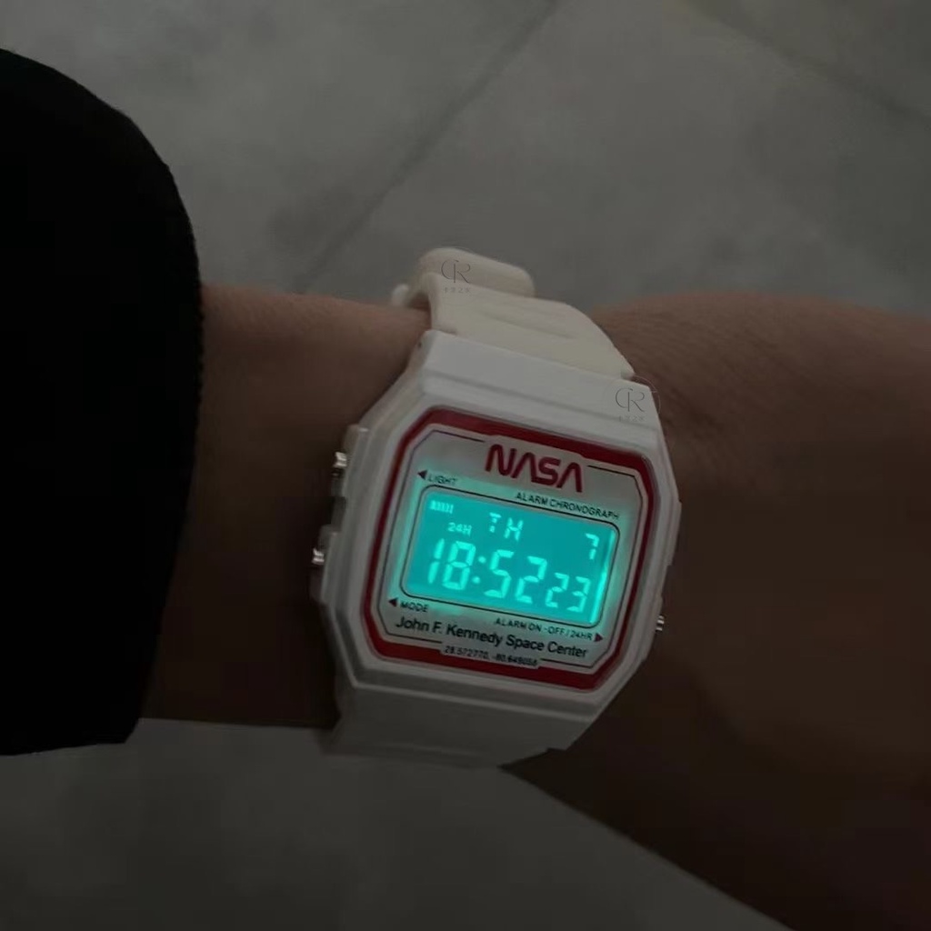 現貨 美國NASA 復古電子錶 航空迷必入 錶 紅白相間 復古潮流 經典百搭