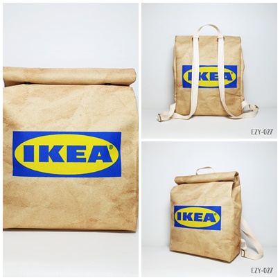 現貨速出 泰國紙袋造型防水背包 後背包 雙肩包 IKEA款式