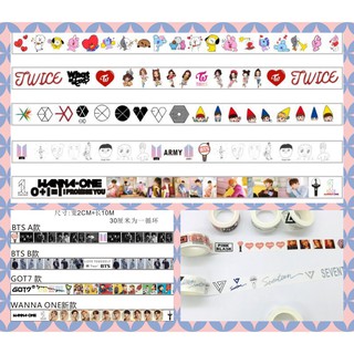 偶像周邊♥BT21♥紙膠帶♥BTS&WannaOne&TWICE&EXO&GOT7&Seventeen