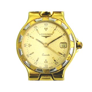[專業模型] 女錶 [LONGINES G2027G] 浪琴 金錶/石英錶 [金色面+日期]/時尚錶