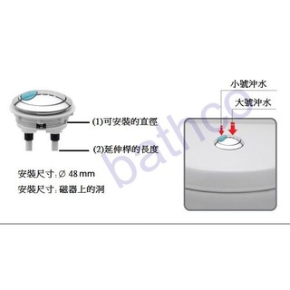 衛浴王 HCG KARAT 可參考 馬桶按鈕 48mm 雙按把手 水箱蓋按鈕 馬桶另件 上按 二段式 省水
