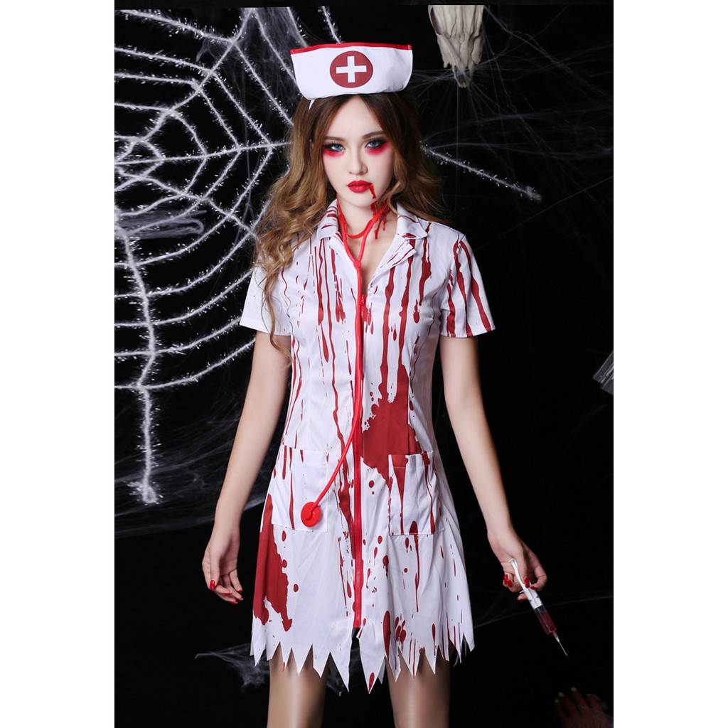 First825 Halloween萬聖節角色扮演cosplay服裝女鬼節恐怖血腥護士醫生成人 蝦皮購物