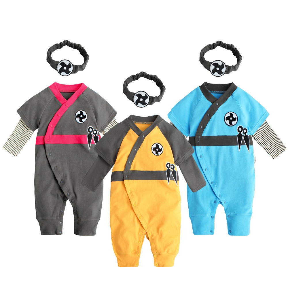 Augelute 日本忍者造型服 男寶寶假兩件式連身衣 92033