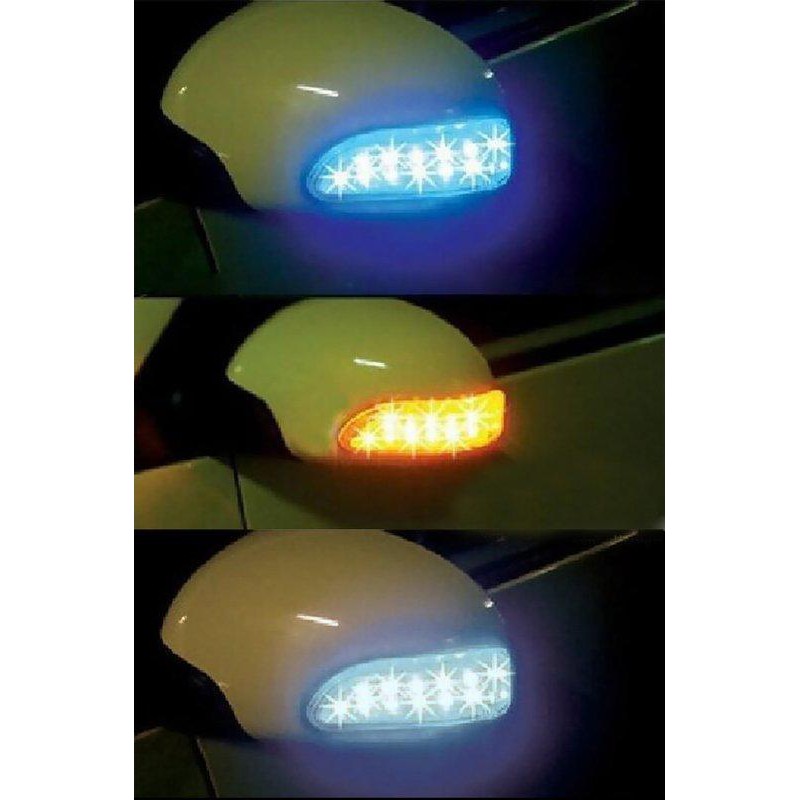 汽車側車門 後視鏡指示轉向燈12V方向燈 轉向燈 (黃色藍色白色3色)