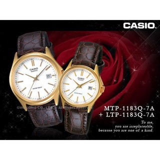 CASIO 卡西歐 MTP-1183Q-7A+LTP-1183Q-7A 浪漫情人對錶 皮錶帶 國隆手錶專賣店