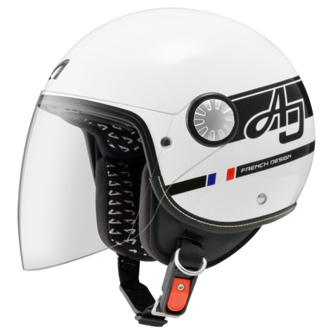 ∥益發安全帽_建國∥ASTONE AJ 228 AW15 白/黑 彩繪 小帽體 內襯全可拆 輕量 半罩 安全帽