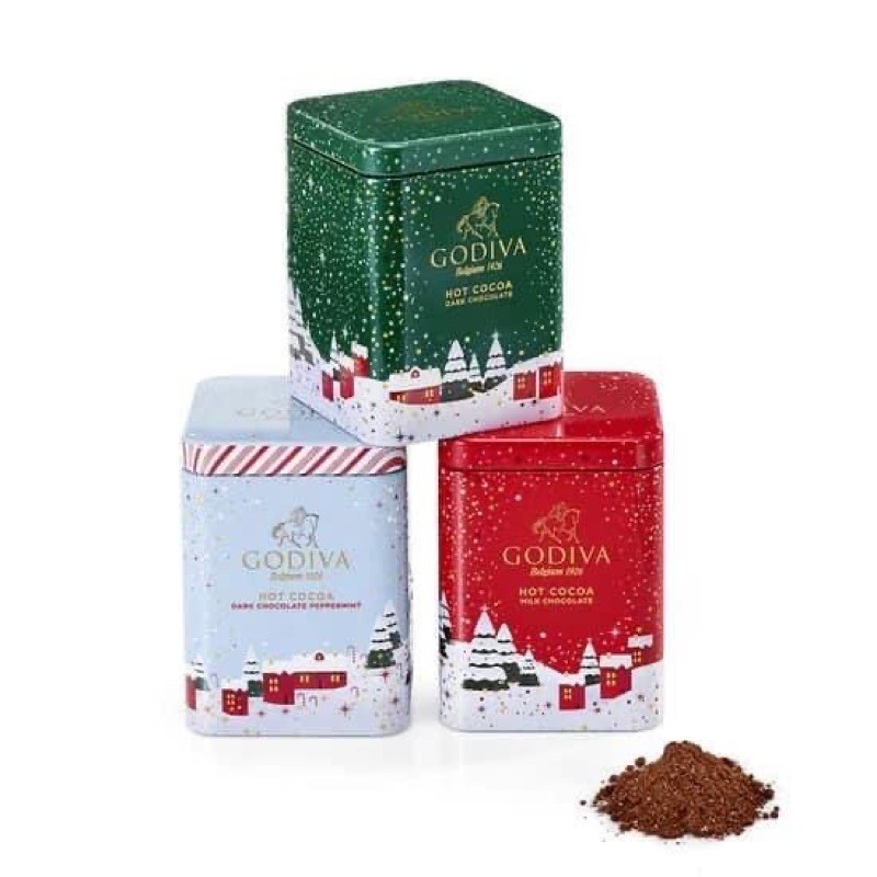 Godiva 頂級可可粉聖誕禮盒組 Holiday Hot Cocoa Trio Gift Set三種口味經典可可粉送禮