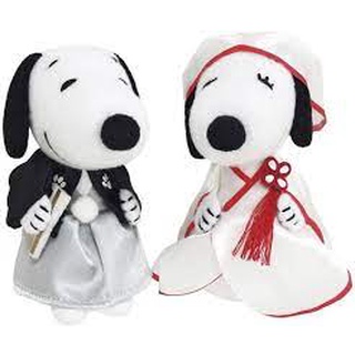 日本 SNOOPY 史努比 貝兒 日式 和風 婚禮 結婚 布偶 玩偶 絨毛娃娃(3尺寸可選)