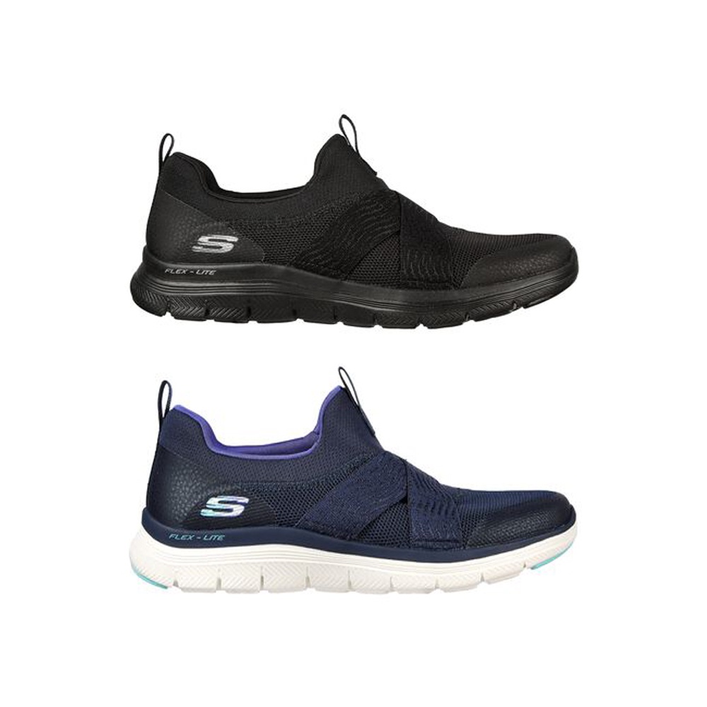 Skechers 思克威爾 FLEX APPEAL 4.0 女款 套入款 寬楦 健走鞋 記憶鞋墊 149578WBBK