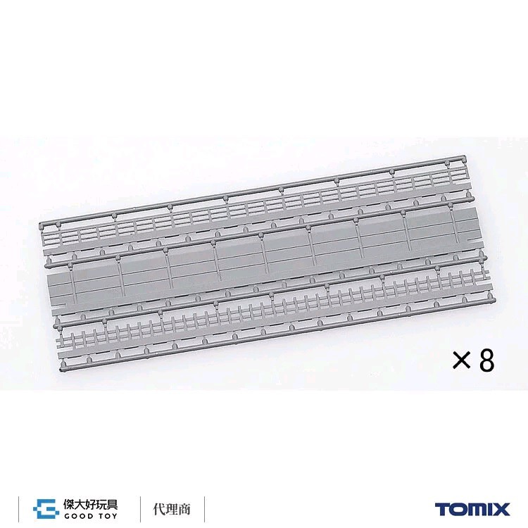TOMIX 3085 軌道配件 寬路基軌道側壁 C428內 C391外 (欄杆、側壁、圍欄：3種×8入)