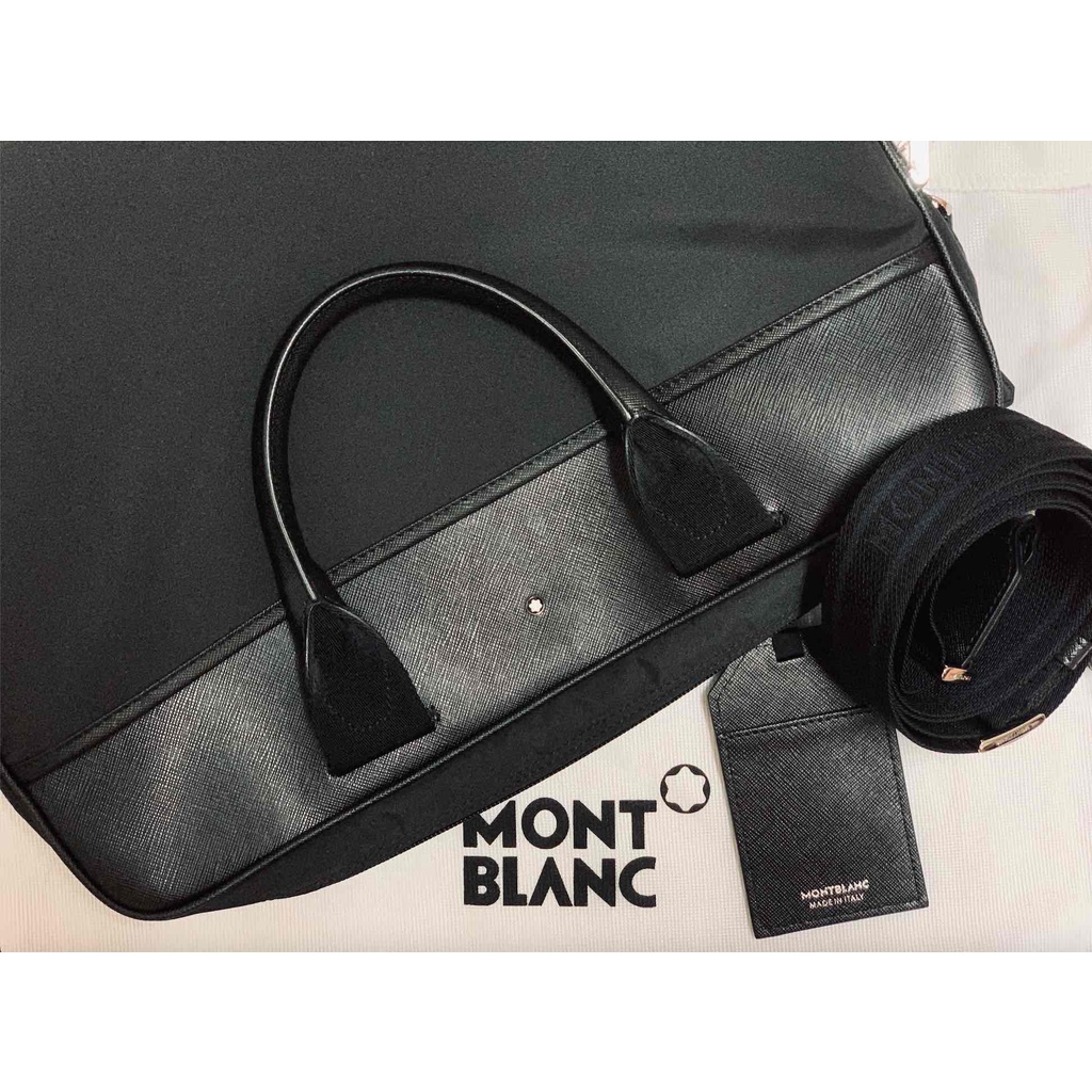 (全新)Montblanc萬寶龍公事包 可裝15吋筆電 附行李掛牌/背帶/防塵袋/紙袋 (可面交)