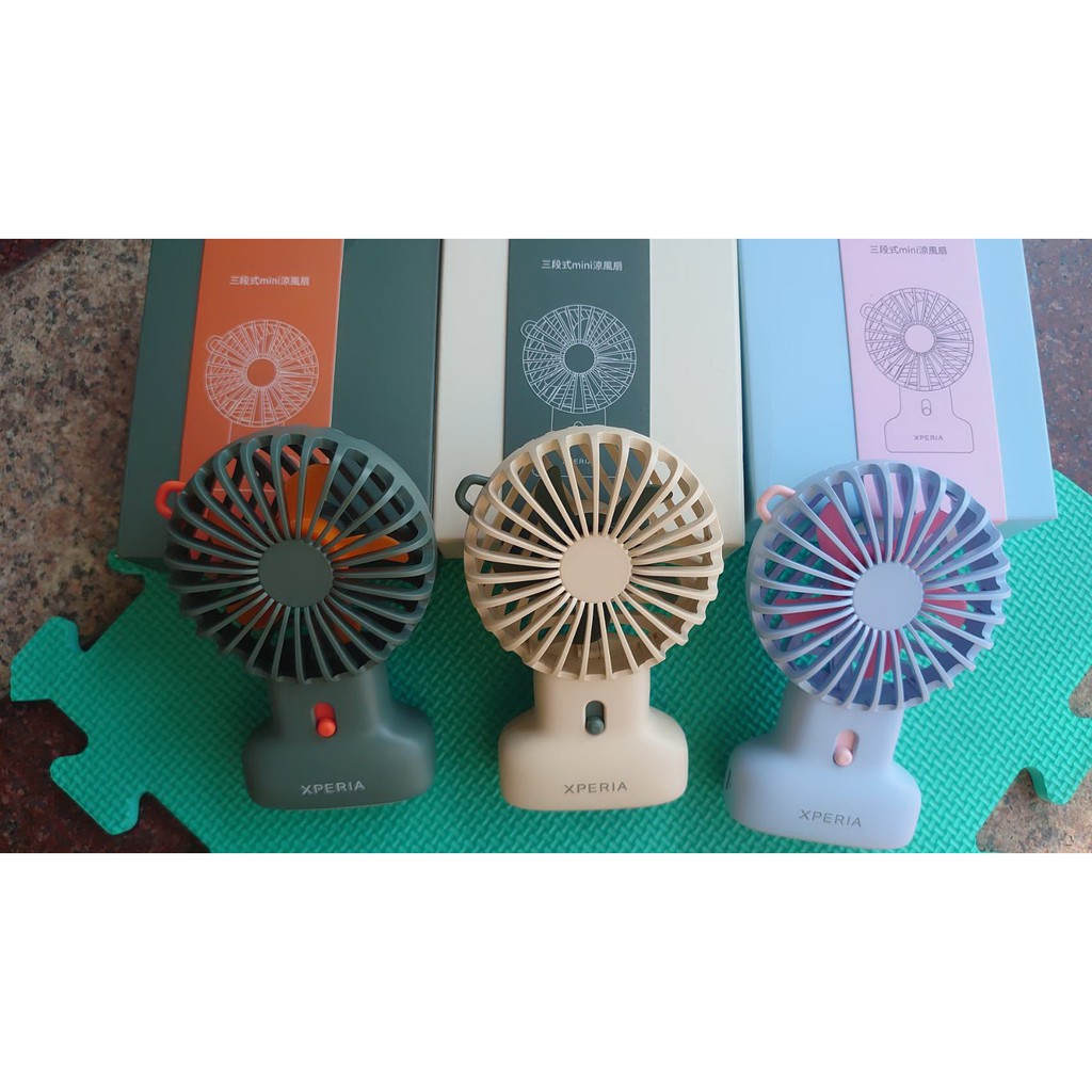 消暑小物 Xperia限量小物三段式mini涼風扇暑夏必備交換禮物紀念品收藏品現貨 蝦皮購物