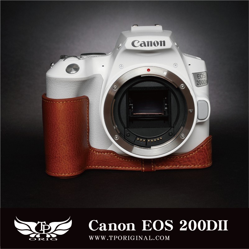 【台灣TP】 Canon 200DII 200D markII 專用 開底式真皮底座 牛皮 快拆電池 皮套 相機包