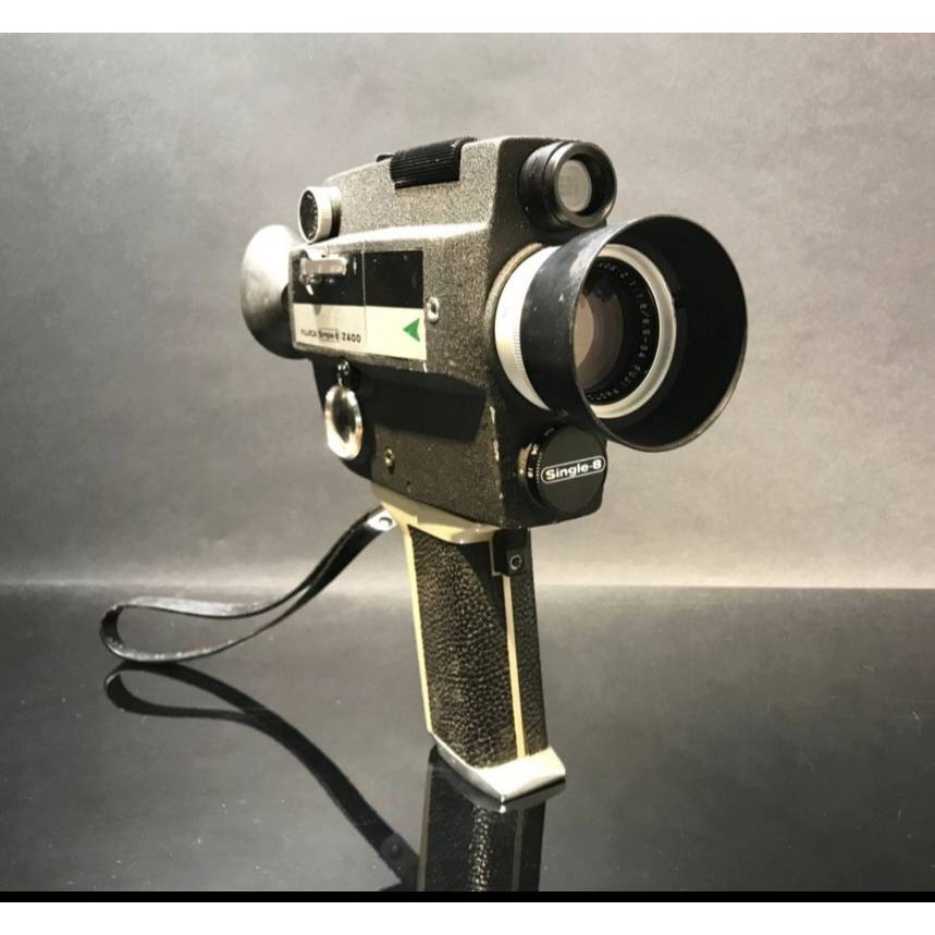 八釐米攝影機 附原廠鏡頭遮光罩 Fujica Z400 古董 攝影機 相機 電影 影片 防潮箱 底片 8mm 自有收藏