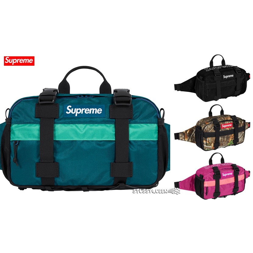 全新正品 2019 FW 現貨 Supreme Waist Bag 47TH 47代 腰包 防潑水 黑色 樹紋 桃紅 藍