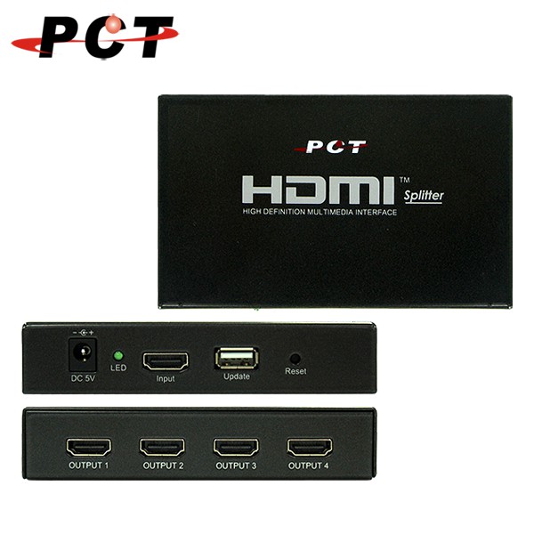 【PCT】1進4出 HDMI 影音分配器 1.4版 Splitter (MHS414)