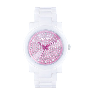 GOTO 星鑽系列精密陶瓷手錶-白x粉x紅
