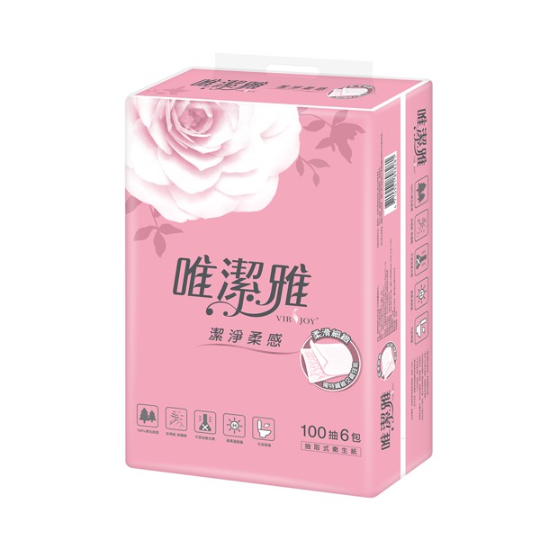 唯潔雅抽取式衛生紙100抽6包 X團購12入 蝦皮購物