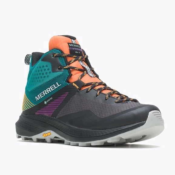 【Merrell】女 MQM FLEX 2 MID GORE-TEX® 中筒登山鞋 黑/紫/綠 NO.135528