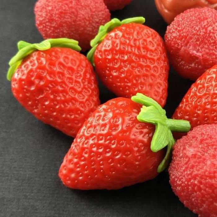 【捷運江翠站】🔆現貨🔆👍仿真PVC草莓水果模型草莓4.6*2.9cm