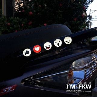 反光屋FKW FACEBOOK FB 表情符號 臉書 反光貼紙 貼圖 車貼 機車汽車貼紙 防水防曬高亮度 可剪開貼飾