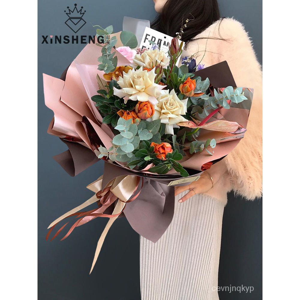芯苼雙色防水純色紙紙鮮花包裝紙材料花束包花紙花藝用品花店手工 蝦皮購物