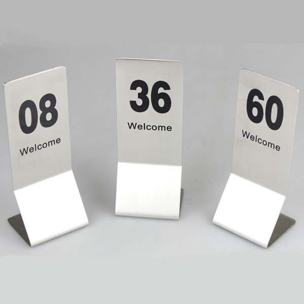 5Cgo 不鏽鋼拉絲桌號牌 金屬數字牌台卡數字牌 酒店餐桌牌排號牌取餐牌60x155mm10個兩色可選【含稅代購】