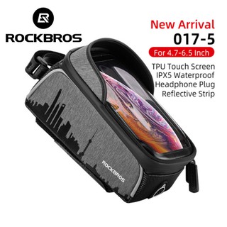 Rockbros 騎行山地車自行車包 6 英寸防水觸控屏上管車架馬鞍包手機殼自行車配件