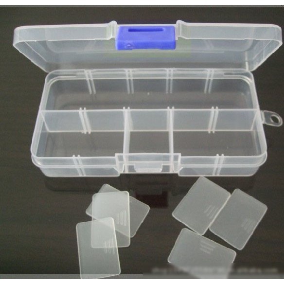 拇指diy-10格串珠盒收納盒塑料首飾盒飾品盒置珠盒手鏈盒子透明小格子批發