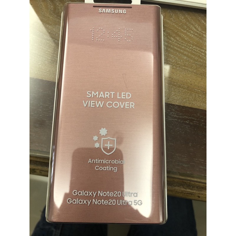 三星 Samsung galaxy note20 ultra 全新保護殼,原廠LED皮革翻頁式皮套（銅棕）
