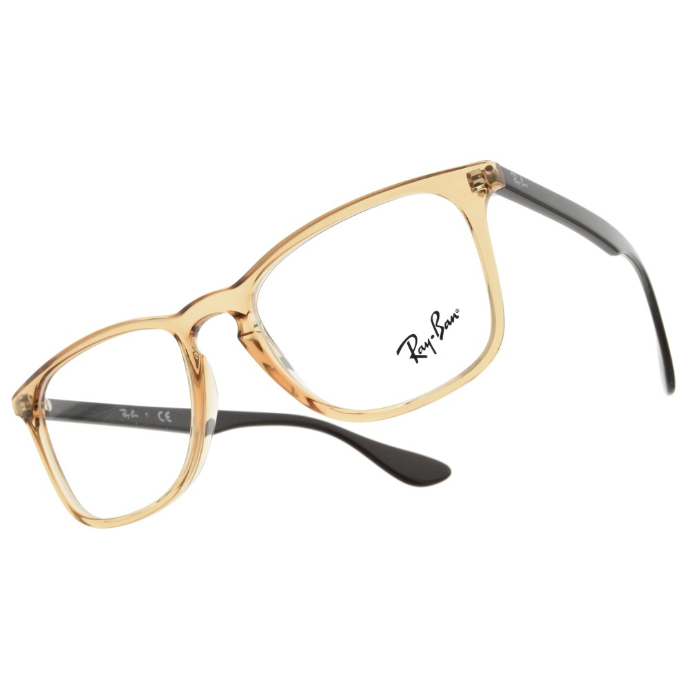 RAYBAN 光學眼鏡 RB7074 5940-50mm 潮流撞色透明款 眼鏡框 -金橘眼鏡