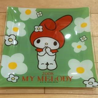 全新 美樂蒂玻璃大方盤 彩繪水果盤 玻璃盤